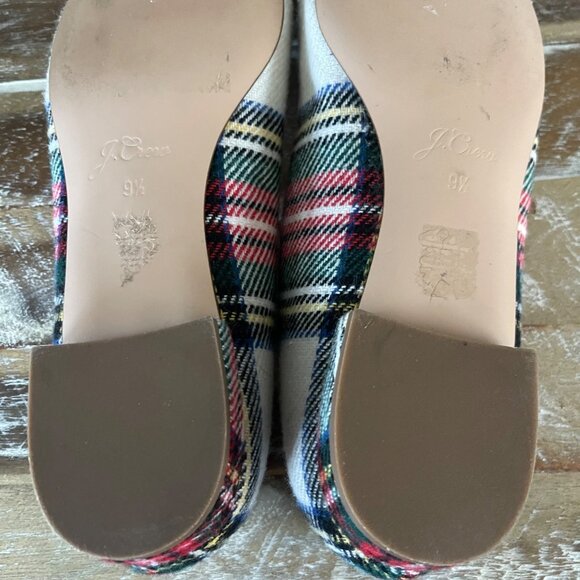 J Crew Women Flats Size 9.5 Tartan Plaid Bow Preppy Holiday Academia Classic - Picture 10 of 10